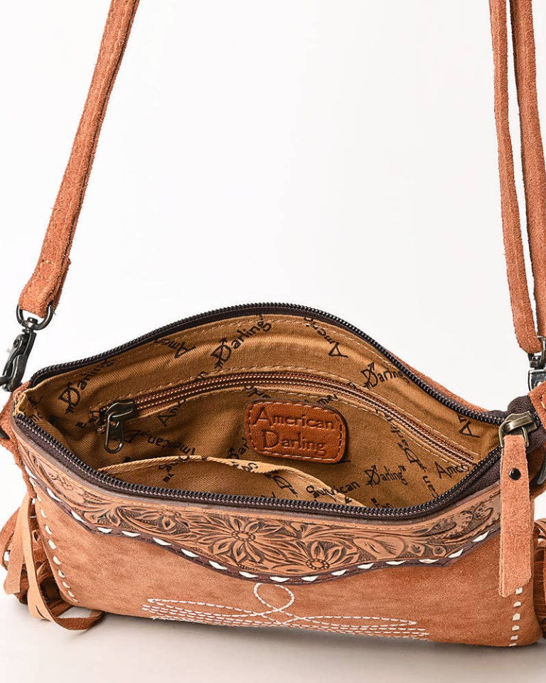 American Darling Western Genuine Suede Leather Cross Body Bag