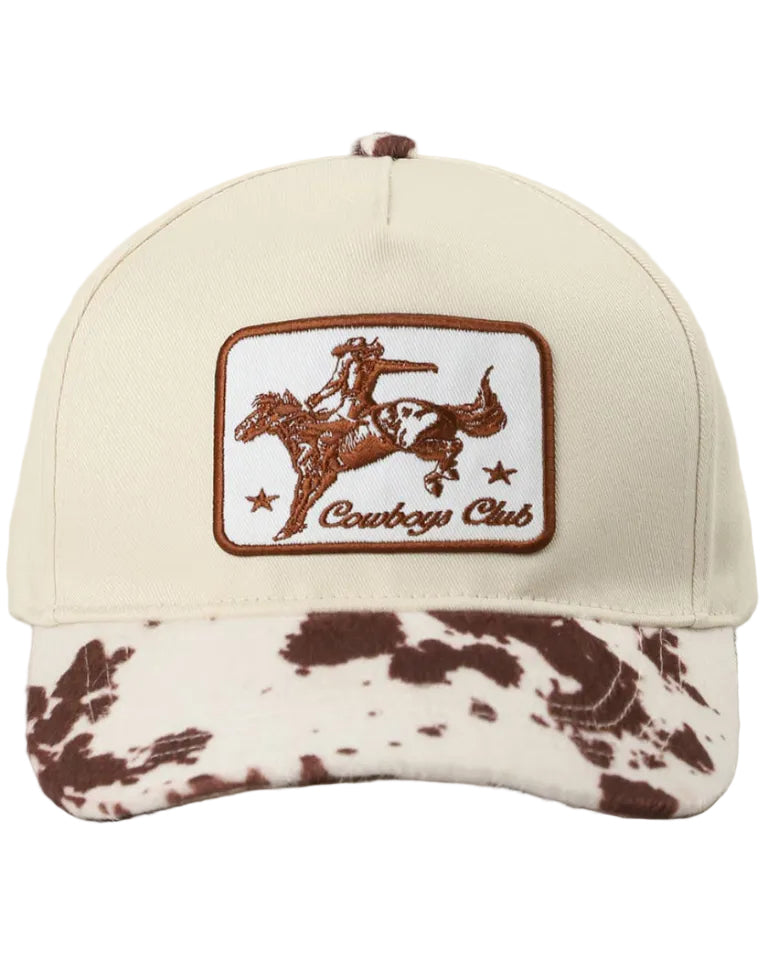 Cowboy Club Embroidered Patch Animal Print Trucker Hat