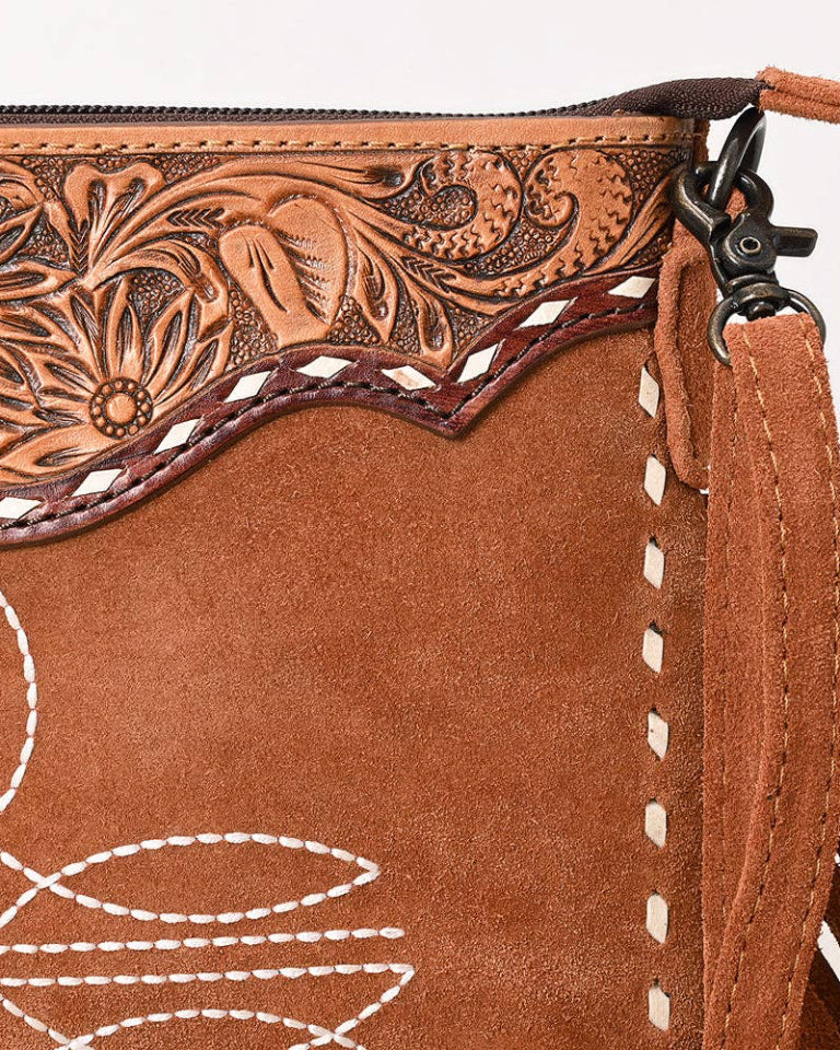 American Darling Western Genuine Suede Leather Cross Body Bag
