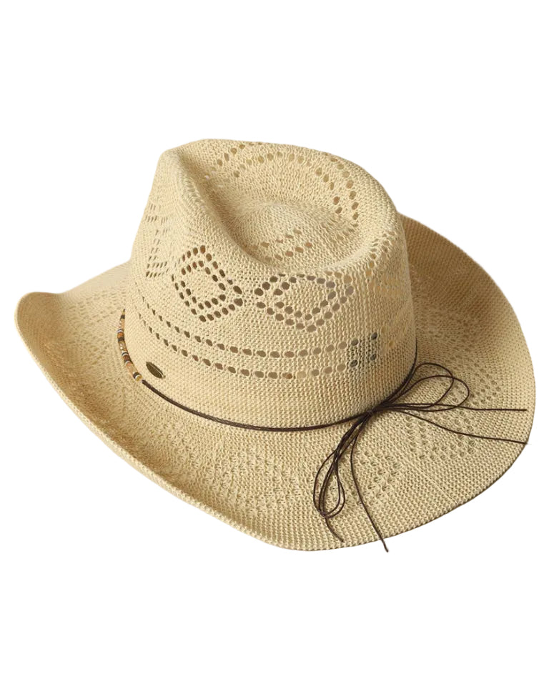 Eco-Friendly Woven Cowboy Panama Adjustable Sun Hat