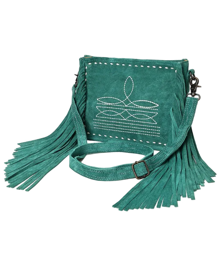American Darling Western Genuine Suede Leather Crossbody Bag